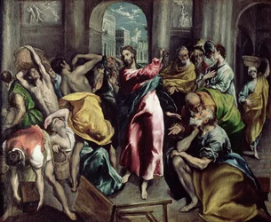 Le Christ Chassant les Marchands du Temple (détail)